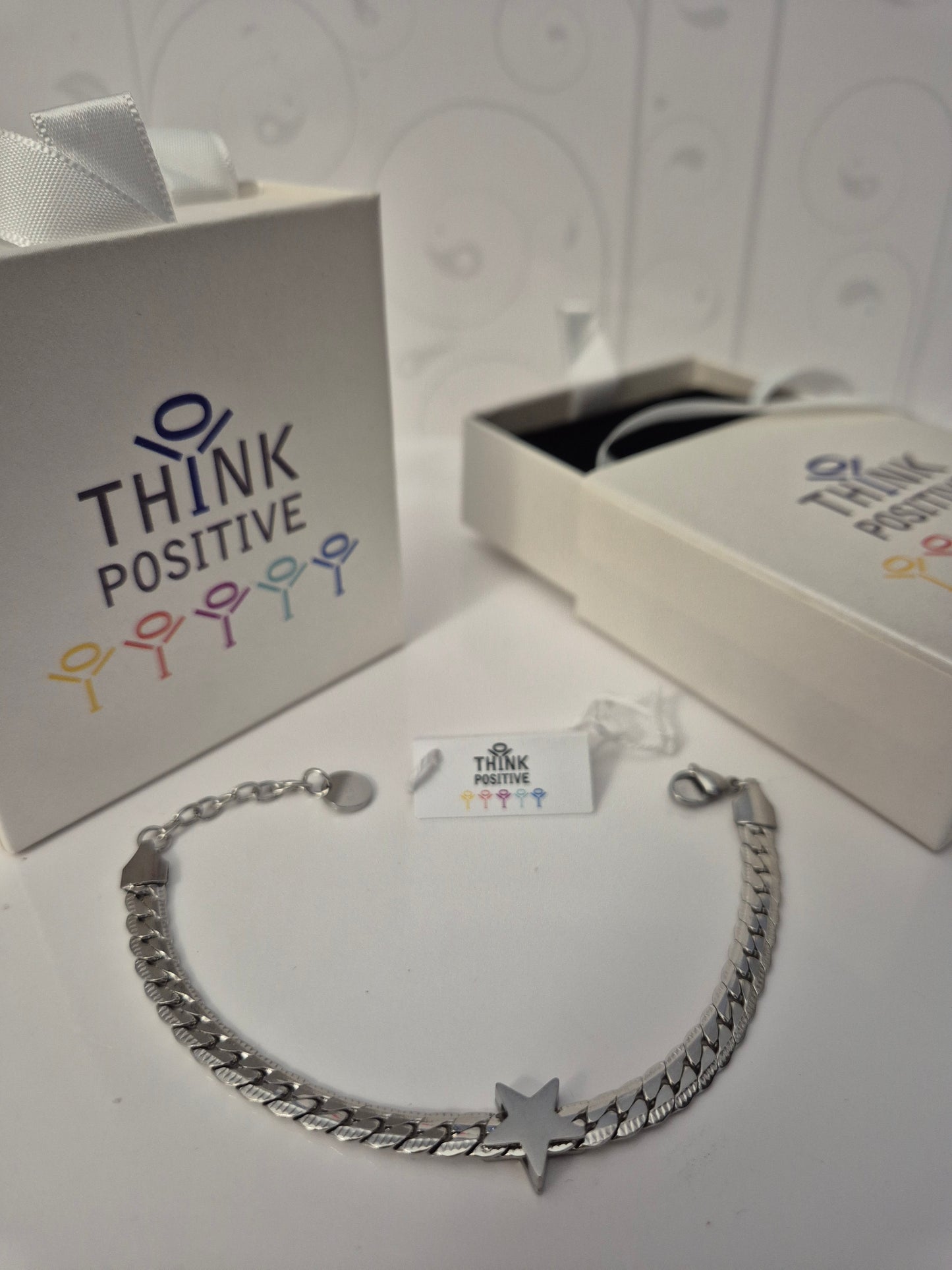 Bracciale Think Positive stella semirigido acciaio