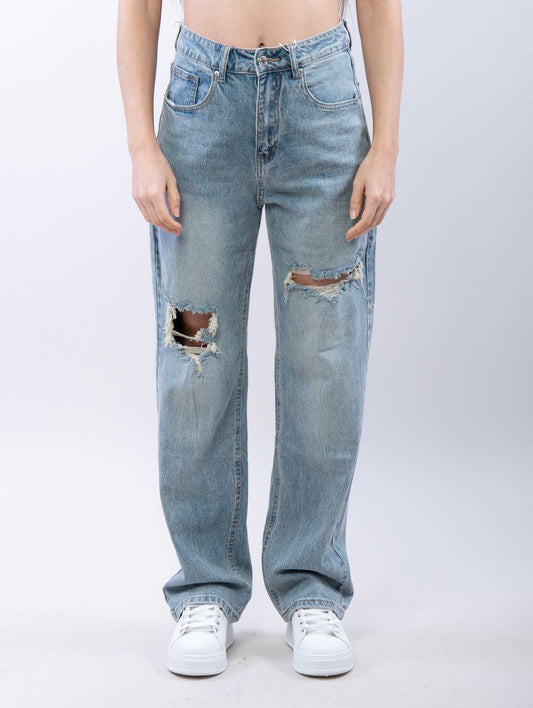 Jeans Donna Denim Strappati