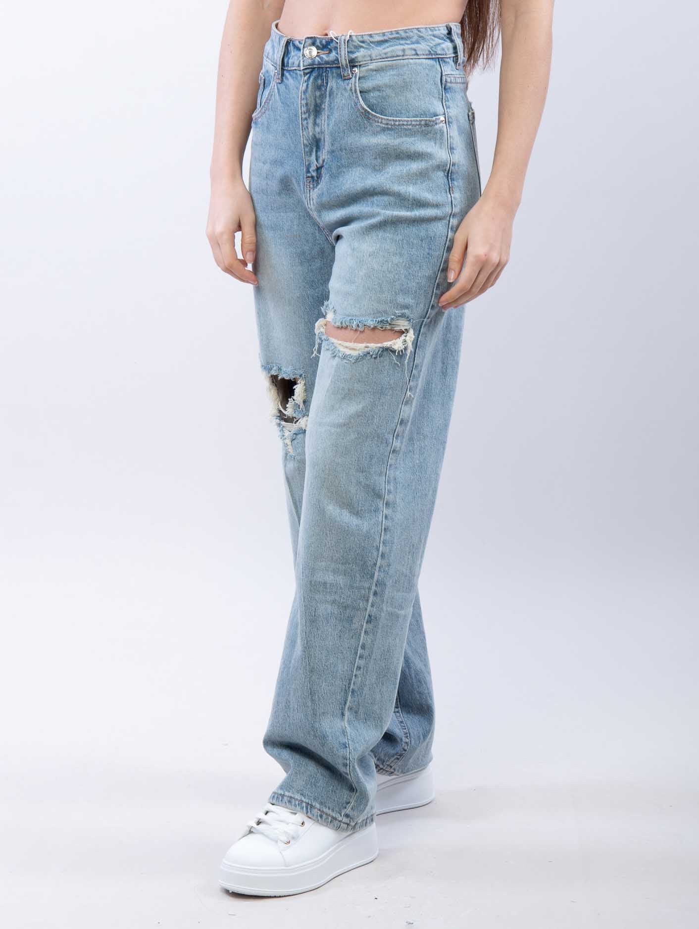 Jeans Donna Denim Strappati