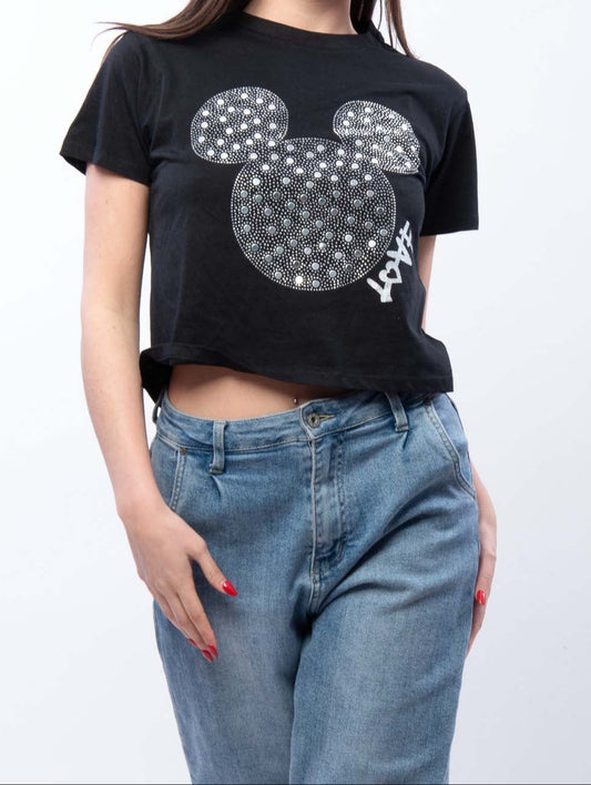 T-shirt Mickey Love Nera
